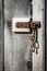 Old Barn Boards with Rusty Medal Hasp