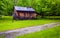 Old barn and dirt lane at Millbrook Village, at Delaware Water G