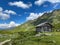 Old barn on the shore of the Lake Giglachsee, Austria