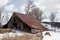 Old Barn in Winter Snow