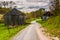 Old barns along a dirt road in rural York County, Pennsylvania.