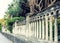 Old baroque fence with columns pillars in Catania, Sicily, Italy