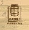 Old Barrel Creative Vector Sign. Stamp Design Element Concept On Grunge Distressed Background