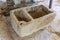 Old bathroom and toilet in monastery in Crete, Greece