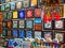 Old Bazaar, Turkey, Istanbul, shop display of colorful tiles, multicolored