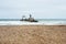 Old beached ship in Namibian skeleton coast. Namibia