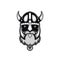 Old bearded vector viking warrior logo, mascot template. viking head, profile view, angry, sport team. isolated on white