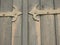 Old beautiful catholic church wooden door details, Lithuania