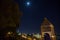 Old belgrade Stari grad with an orthodox church seen by night from the Kalemegdan fortress.