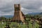 Old belltower from San Geronimo Chapel in Taos Pueblo