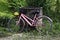 Old bicycle parking at cement well