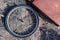 Old bicycle wheel abandoned in the desert