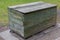 Old big shabby box. Worn box with lid