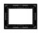 Old black frame decorative carved wood isolated on white