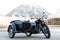Old black oldtimer motorcycle with sidecar