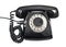 Old black telephone isolated