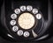 Old black telephone set close-up, full frame image