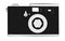 Old black and white retro vintage antique hipster obsolete camera on white background.