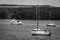 Old Black and White Sailboats
