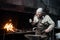 Old blacksmith forge forges metal products