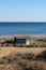 Old blue cabin on the beach in Santa Pola