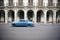 Old Blue Car Colonial Architecture Havana