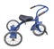 Old blue child\'s tricycle isolated.