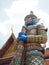 Old blue giant statue with gold color of pavilion at thailand