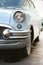 Old blue retro car vintage, half, reflector, automobile, motocar, travel