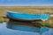 Old blue rowing boat