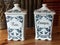 Old blue and white pottery storage jars