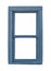 Old blue wooden window isolated.