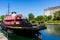 Old boat and grain silos in Old-Port of Montreal