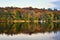 Old boat house with sailboat at the forest