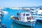 Old boat moored in the harbor