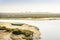 Old boat in Ria Formosa Natural Park in Faro, Algarve, Portugal