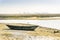 Old boat in Ria Formosa Natural Park in Faro, Algarve, Portugal