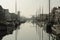 old boats in a harbour in Rotterdam