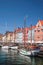 Old boats and houses in Nyhavn in Copenhagen