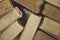 Old books on a wooden floor top view - hardback book piles in the library room for business and education background , back to