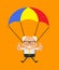 Old Boss Businessman - Successful Landing with Parachute