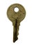 Old Brass Key Isolated on a White Background