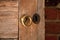 Old brass keyhole lock and ring pull