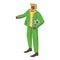 Old brazil soccer supporter icon, isometric style