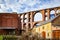 Old bread factory and the arch bridge Goeltzschtalbruecke Netzs