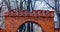 Old brick arch gates in a medieval church