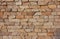The old brick background. Medieval, antique textured wall fence.