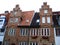 Old brick buildings. Brick gothic architecture, Lubeck, Germany