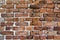 Old brick colored brick masonry whith natural hydraulic cement background textures from Fort Zachary Taylor Fortress