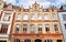 Old brick gabled house facade in the old town of Wismar